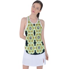 Summer Sun Flower Power Over The Florals In Peace Pattern Racer Back Mesh Tank Top by pepitasart