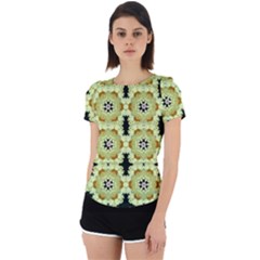 Summer Sun Flower Power Over The Florals In Peace Pattern Back Cut Out Sport Tee by pepitasart