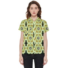 Summer Sun Flower Power Over The Florals In Peace Pattern Short Sleeve Pocket Shirt by pepitasart