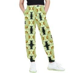 Summer Sun Flower Power Over The Florals In Peace Pattern Kids  Elastic Waist Pants by pepitasart