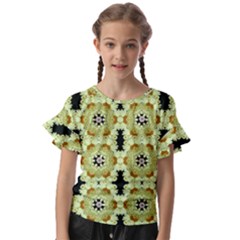 Summer Sun Flower Power Over The Florals In Peace Pattern Kids  Cut Out Flutter Sleeves by pepitasart