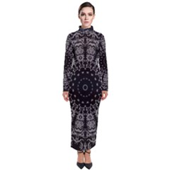 Gothic Mandala Turtleneck Maxi Dress by MRNStudios