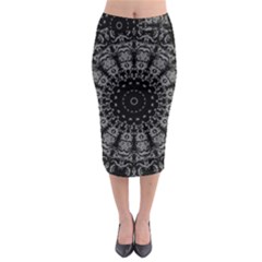 Gothic Mandala Midi Pencil Skirt by MRNStudios