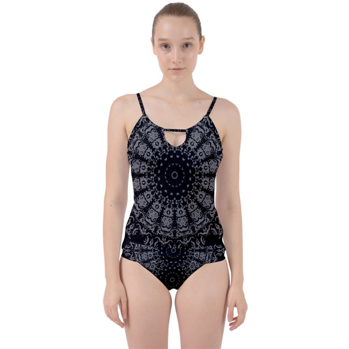 Gothic Mandala Cut Out Top Tankini Set