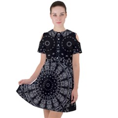 Gothic Mandala Short Sleeve Shoulder Cut Out Dress  by MRNStudios