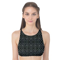 Iron Ornament Grid Pattern Tank Bikini Top by dflcprintsclothing