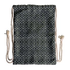 Iron Ornament Grid Pattern Drawstring Bag (large)