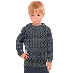 Iron Ornament Grid Pattern Kids  Hooded Pullover by dflcprintsclothing