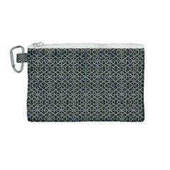 Iron Ornament Grid Pattern Canvas Cosmetic Bag (medium)