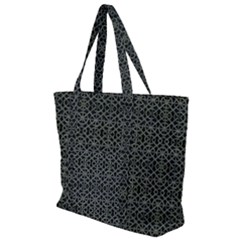 Iron Ornament Grid Pattern Zip Up Canvas Bag by dflcprintsclothing