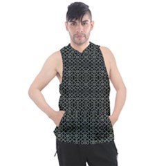 Iron Ornament Grid Pattern Men s Sleeveless Hoodie by dflcprintsclothing