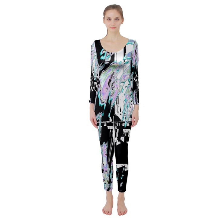 Digital Wave Long Sleeve Catsuit