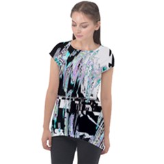 Digital Wave Cap Sleeve High Low Top by MRNStudios