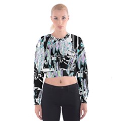 Digital Wave Cropped Sweatshirt by MRNStudios