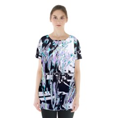 Digital Wave Skirt Hem Sports Top by MRNStudios