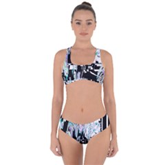 Digital Wave Criss Cross Bikini Set by MRNStudios