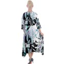 Digital Wave Quarter Sleeve Wrap Front Maxi Dress View2