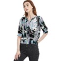 Digital Wave Quarter Sleeve Blouse View1