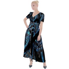 Sputnik Button Up Short Sleeve Maxi Dress by MRNStudios