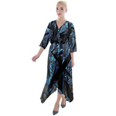 Sputnik Quarter Sleeve Wrap Front Maxi Dress by MRNStudios