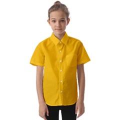 Amber Orange Kids  Short Sleeve Shirt by FabChoice