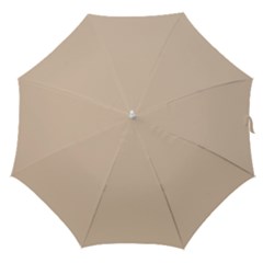 Frosted Almond Brown Straight Umbrellas by FabChoice