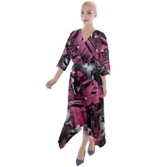 Brett Quarter Sleeve Wrap Front Maxi Dress by MRNStudios