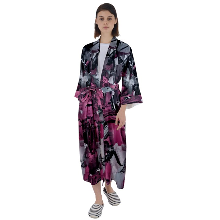 Brett Maxi Satin Kimono