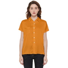 Apricot Orange Short Sleeve Pocket Shirt by FabChoice