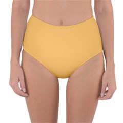 Bees Wax Orange Reversible High-waist Bikini Bottoms by FabChoice