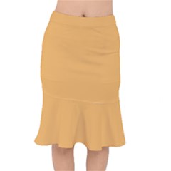 Bees Wax Orange Short Mermaid Skirt by FabChoice