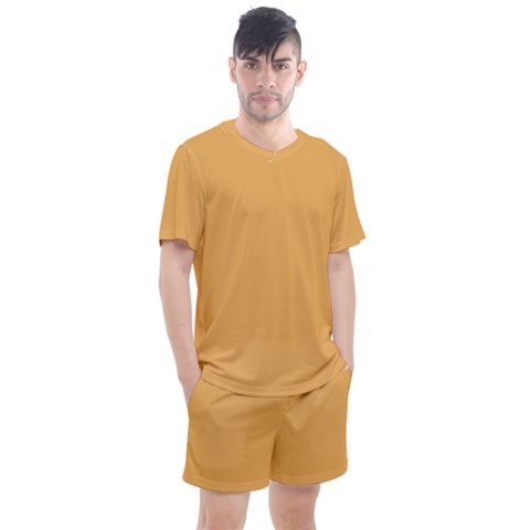 Bees Wax Orange Men s Mesh Tee And Shorts Set by FabChoice