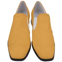 Bees Wax Orange Women Slip On Heel Loafers by FabChoice