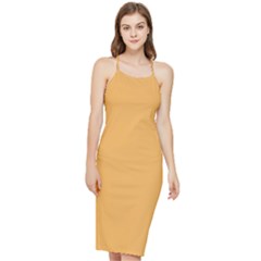 Bees Wax Orange Bodycon Cross Back Summer Dress