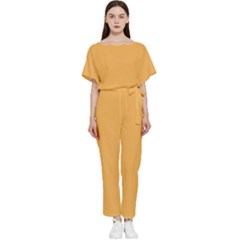 Bees Wax Orange Batwing Lightweight Jumpsuit