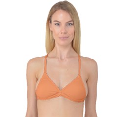 Cantaloupe Orange Reversible Tri Bikini Top by FabChoice