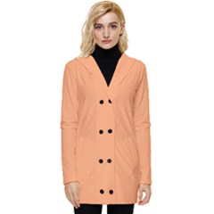 Cantaloupe Orange Button Up Hooded Coat 