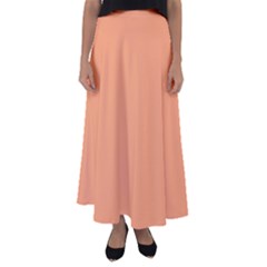 Cantaloupe Orange Flared Maxi Skirt by FabChoice