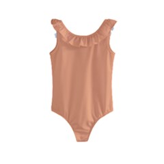 Cantaloupe Orange Kids  Frill Swimsuit by FabChoice