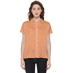 Cantaloupe Orange Short Sleeve Pocket Shirt by FabChoice