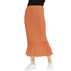 Coral Rose Maxi Fishtail Chiffon Skirt