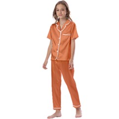 Coral Rose Kids  Satin Short Sleeve Pajamas Set