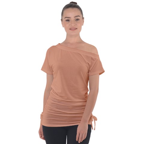 Coral Sands Off Shoulder Tie-up Tee by FabChoice