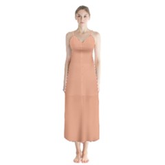 Coral Sands Button Up Chiffon Maxi Dress by FabChoice