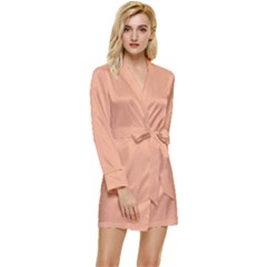 Coral Sands Long Sleeve Satin Robe