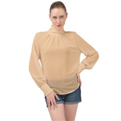 Cute Sunset High Neck Long Sleeve Chiffon Top by FabChoice