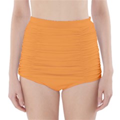 Deep Saffron Orange High-waisted Bikini Bottoms by FabChoice