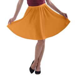 Deep Saffron Orange A-line Skater Skirt by FabChoice