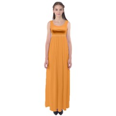 Deep Saffron Orange Empire Waist Maxi Dress by FabChoice