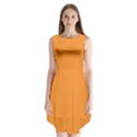 Deep Saffron Orange Sleeveless Chiffon Dress   View1